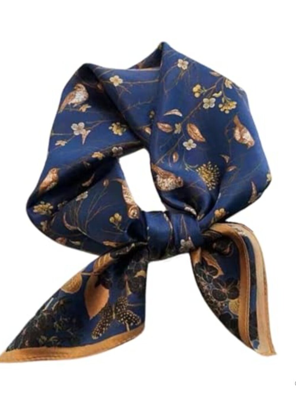 100% Mulberry Silk Square Scarf 26x26 Floral Neckerchief